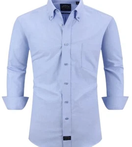 Camisa de vestir Eagle Shirtmakers nueva en paquete cuello elástico azul Oxford abotonada talla 3XL - Imagen 1 de 7