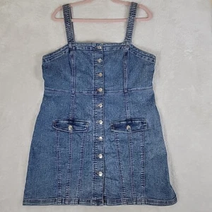 Vestido vaquero para mujer Divided L ajustado recto con correas elástico botón delantero - Imagen 1 de 13