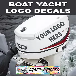 YACHT ENGINE OUTBOARD STICKER DECALS CHOOSE FROM MANY LOGOS 200mm (20CM) WIDE - Picture 1 of 6