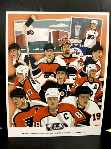 90s NHL Flyers Throwback Thursday Poster January 5, 2023 Phila Flyers AZ Coyotes Cover