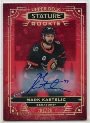 2022 2022-23 Upper Deck Stature Autographs Red Rookie #134 Mark Kastelic 06/35 - Image 1 of 2