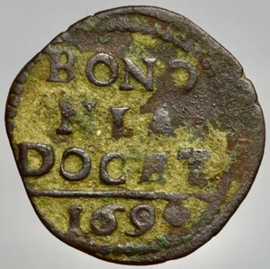 BOLOGNA - ALESSANDRO VIII 1689-1691 -AE/ QUATTRINO - Picture 1 of 2