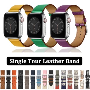 Correa de cuero genuino para Apple Watch 10 9 8 7 6 SE 41/42/45/46/49mm Ultra - Imagen 1 de 70
