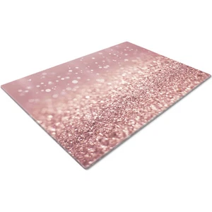 Pink Glitter Effect Glass Worktop Savers | Chopping Boards | Cutting Board Glass - Picture 1 of 5