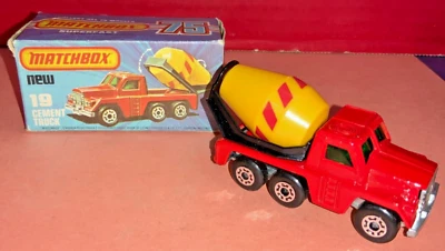 Vintage 1976 Matchbox New 19 Cement Truck - Red & Yellow - AS IS w/ Box - Image 1 of 4