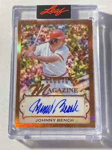 JOHNNY BENCH reds 2024 Leaf Ultimate Sports Magazine Bronze AUTO 20/25 - Picture 1 of 3
