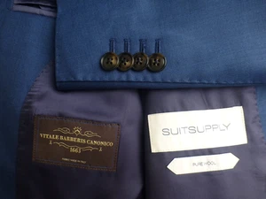 Suitsupply Blazer 44S Blue Excellent Condition Italian Fabric Suit Jacket Slim - Picture 1 of 6