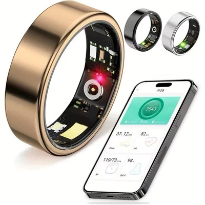 Anillo inteligente, seguimiento del sueño, monitoreo de movimiento, compatible con iPhone y Android Foto 1 de 4