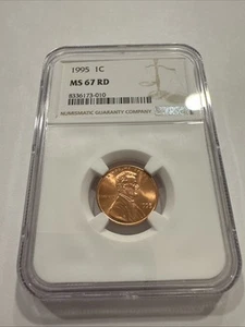1995 Lincoln Cent MS67 RD NGC #25 SEE DESCRIPTION - Picture 1 of 2