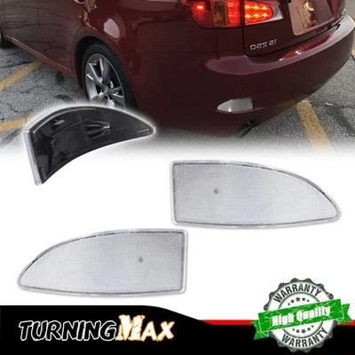 Par de cubiertas reflectoras de parachoques trasero de lente transparente para Lexus IS IS250 IS350 2006-2013 Foto 1 de 4