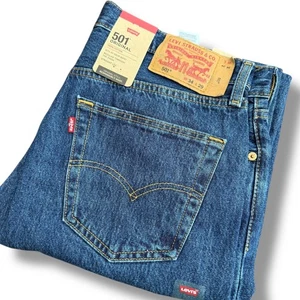 Levi's 501 Original Fit Jeans Mens W34 L29 Button Fly Dark Wash Denim NEW - Picture 1 of 12