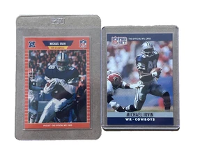 1989 Pro Set Michael Irvin RC #89 & 1990 Pro Set #79 EXCELLENT CENTERING - MINT - Picture 1 of 2