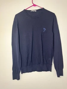 Versace Collection Men's L Navy Blue Crewneck Wool Sweater with A Medusa Logo - Picture 1 of 7