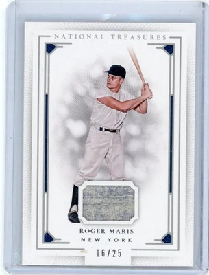 2017 NATIONAL TREASURES ROGER MARIS JOGO USADO PATCH #16/25 FRETE COMBINADO - Imagem 1 de 2