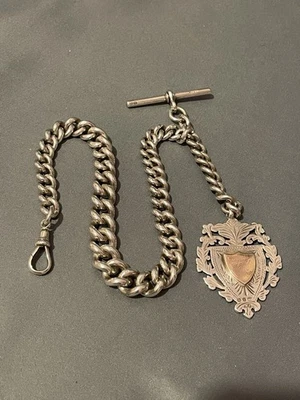 Plata victoriana pesada Albert y Fob B’ham 1897 y 1898 Foto 1 de 4