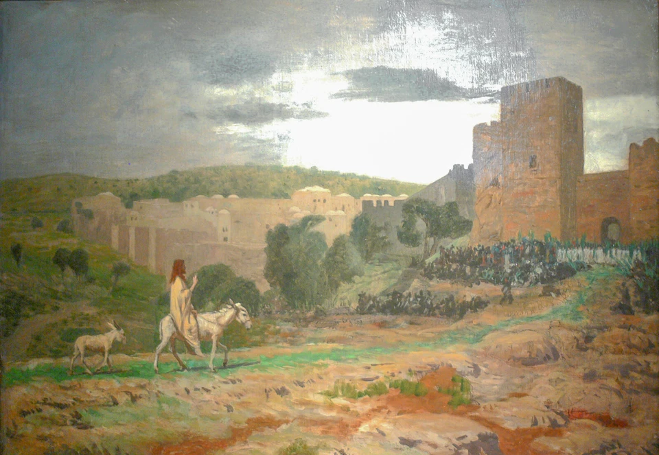 Impresión artística Jean Leon Gerome - Entrada de Cristo en Jerusalén 1897 -17" x 22" Foto 1 de 1