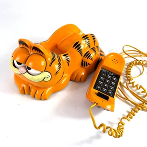Vintage 1981 Garfield Cat Cartoon Landline Telephone Tyco Industries Model 1207 - Zdjęcie 1 z 18