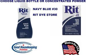 NAVY BLUE color #30 RIT Fabric DYE chOOse Liquid Bottle or Powder Concentrate 30