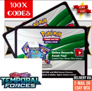 100 . CODE Temporal Forces Codes Pokemon TCG LIVE Send by E-MAIL PTCGL BOOSTER - Picture 1 of 1