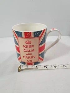 "Keep Calm And Carry On" Mug Kent Pottery Ceramic Coffee Cup British Flag 3.5" - Picture 1 of 7