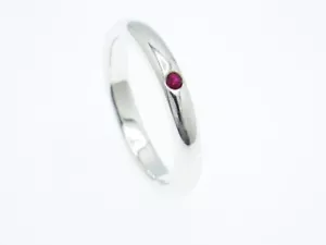 Tiffany & Co. Elsa Peretti Single Ruby Stacking Band Ring Silver 925 - US: 4.75 - Picture 1 of 22