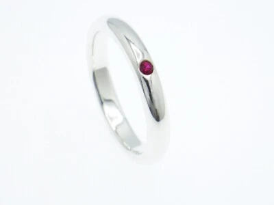 Tiffany & Co. Elsa Peretti Single Ruby Stacking Band Ring Silver 925 - US: 4.75 - Image 1 of 4