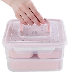 Snackle Box Charcuterie Container with Handle Divided Lunch Box Containers for A - Picture 1 of 7