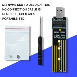 NVMe to USB Adapter, M.2 SSD to USB 3.1 Type A Card, Hard Key M. - Bild 1 von 12