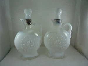 Vintage Jim Beam Opalescent Swirl Milchglas Dekanter Flasche 1957 LEER PAAR - Bild 1 von 19