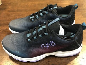 Ryka Women's Devotion Plus 4 Sneaker Tennis Walking Shoes 9 W Wide Black Purple - Picture 1 of 8