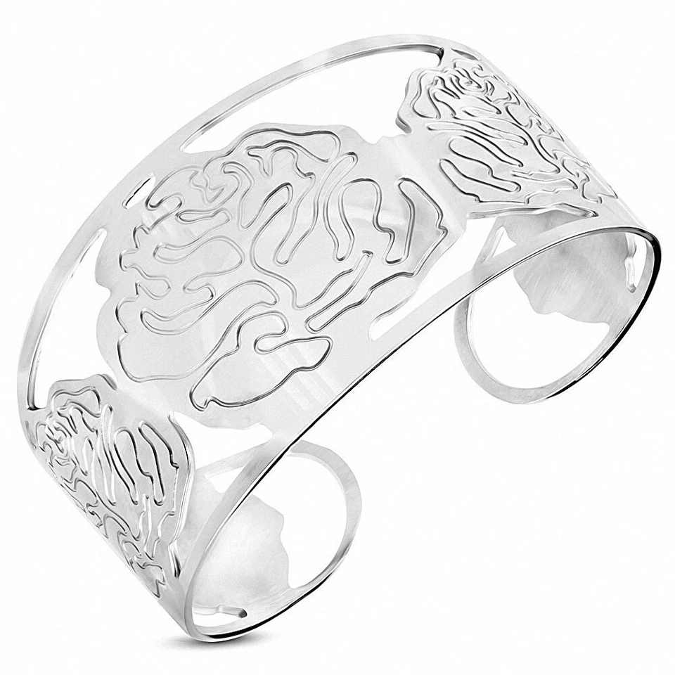 Bracelet manchette en dentelle voyage rose en acier inoxydable - Photo 1/1