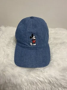 Cappello berretto regolabile jeans denim ricamato Topolino unisex vintage Disney - Foto 1 di 4