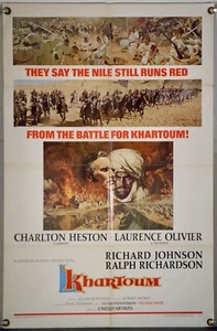 PÓSTER ORIGINAL KHARTOUM FF DE UNA HOJA DE PELÍCULA CHARLTON HESTON (1966) - Imagen 1 de 1