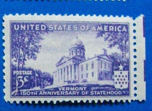 US 3¢ stamp SC #903, Vermont 150th Anniversary MH 1941. - Picture 1 of 1