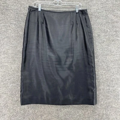 Saia Kasper Feminina 12 Preta Linha A Midi Forrada Zíper Cintura Média Casual Sólida - Imagem 1 de 4