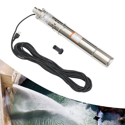 Bomba de pozo de salida de 1 pulgada 0,5 HP bomba de pozo profundo sumergible de acero inoxidable 1,8 m³/h Foto 1 de 4