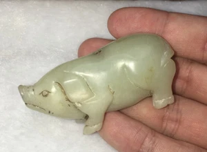 Antique Vintage Asian Carved Nephrite Jade Genuine Precious collectable heritage - Imagen 1 de 12
