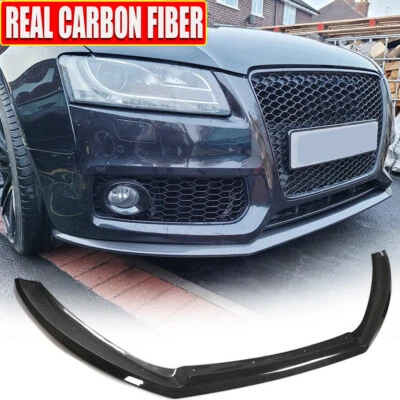 Parachoques delantero de carbono real para Audi A5-Sline S5 B8 2 puertas 2008-11 alerón labial barbilla Foto 1 de 4