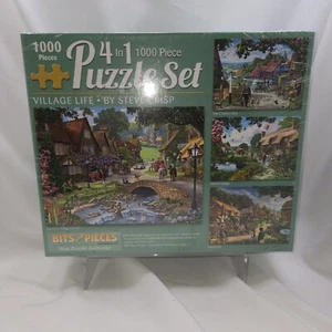 Bits & Pieces 4 in 1 Village Life By Steve Crisp 1000 Piece Puzzle New In Box - Picture 1 of 1