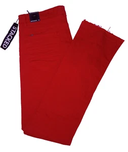 NWT Mens JORDAN CRAIG Red Denim Martin Stacked Jeans 40 x 38 JTF956 Distressed - Picture 1 of 13