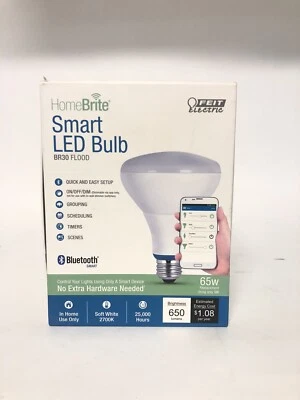 FEIT HomeBrite Bluetooth Smart BR30 Soft White LED Light Bulb - Image 1 of 4