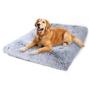 Large Dog Bed Crate Pad Washable Deluxe Plush Soft Pet Beds Anti-Slip Dog Crate - Picture 1 of 9