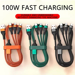 3 In 1 Fast Charger Cable 100W 1.2m Length For Iphone Samsung Apple Android - Zdjęcie 1 z 14