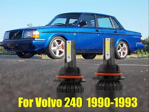 LED For Volvo 240 1990-1993 Headlight Kit 9004 HB1 6000K White Bulbs Hi-Low Beam - Picture 1 of 9
