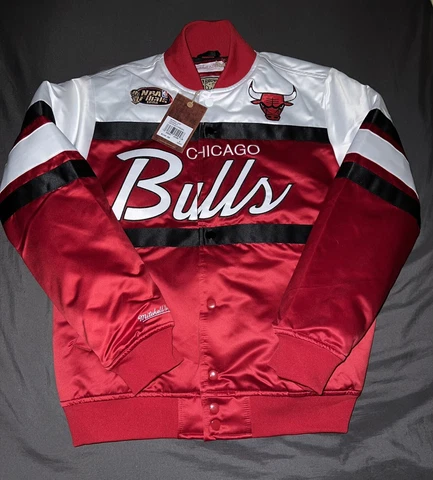 Chicago Bulls Mitchell And Ness Special Script Satin Jacket Cover