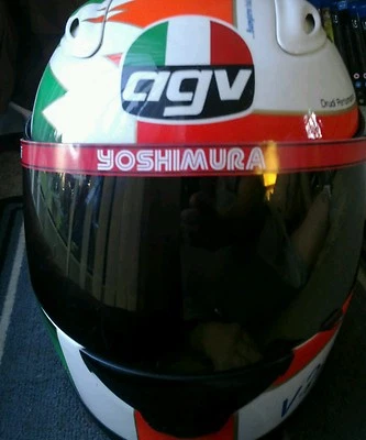 Yoshimura 🇯🇵 decalque superior de viseira de capacete / adesivo de quebra sol / emblema (NOS) RARO  - Imagem 1 de 4