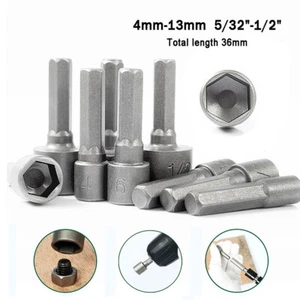 1/4" Drive Socket Metric & Imperial Mini Hex Nut Driver Sockets Impact Drill Bit - Picture 1 of 27