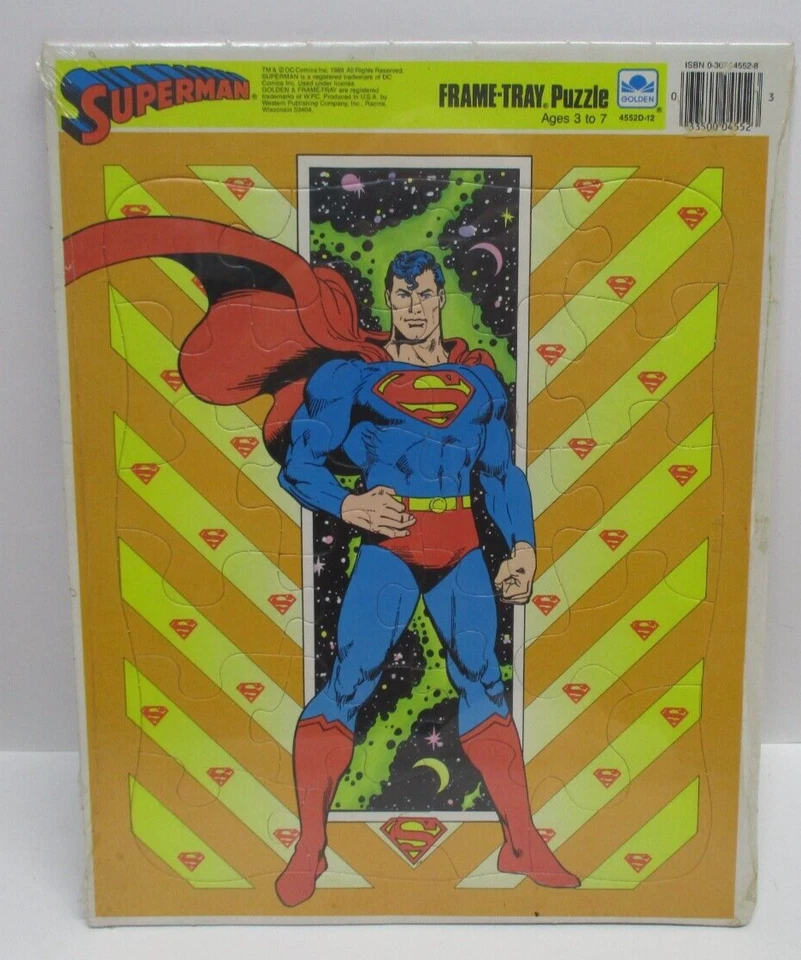 Quebra-cabeça selado 1989 Superman quadro-bandeja dourado cm2304 - Imagem 1 de 1
