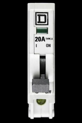 SQUARE D 20 AMP TYPE 3 M6 MCB CIRCUIT BREAKER QOE - Image 1 of 4