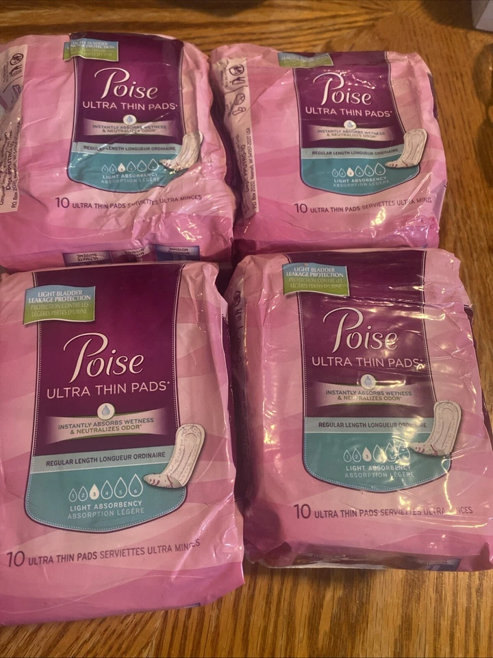 Almohadillas ultrafinas Poise longitud regular absorción ligera comodidad 10ct 4pk Foto 1 de 1